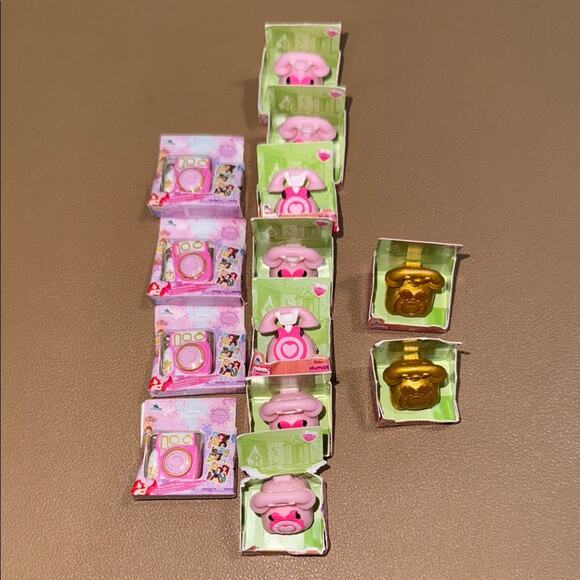 Disney Princess mini brand mixed lot 4 cameras 7 pink Minnie Mouse phones 2 gold - Picture 1 of 4